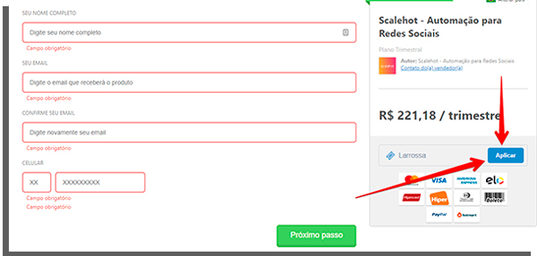 digite o cupom Larrossa no Scalehot