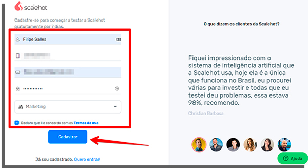 preencha o formulário