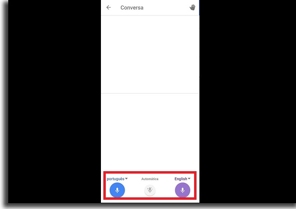 tradução de conversa no google tradutor