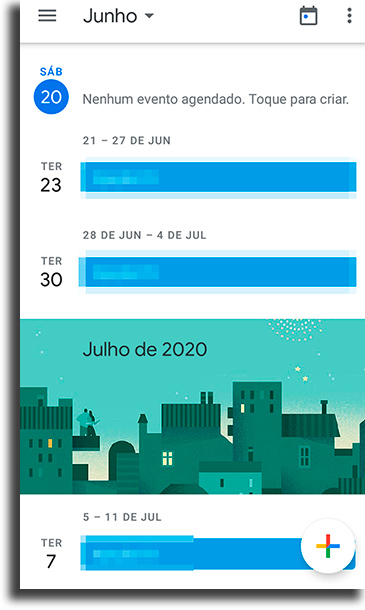 Tela inicial adicionar lembrete Android