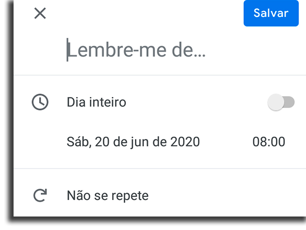 lembrete adicionar lembrete Android