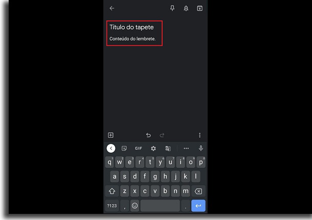 adicionar lembrete no google keep criar nota