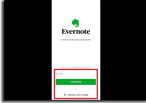 Instalar o evernote no celular