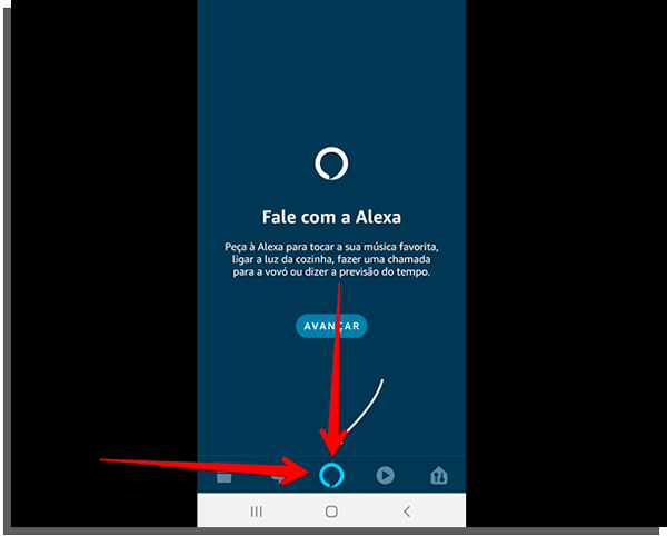aperte o botão para dar comandos de voz