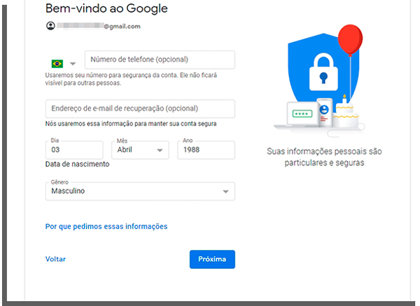 coloque mais informações