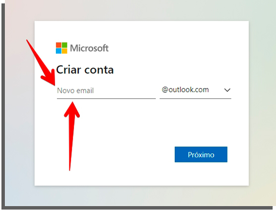 crie seu login para criar email