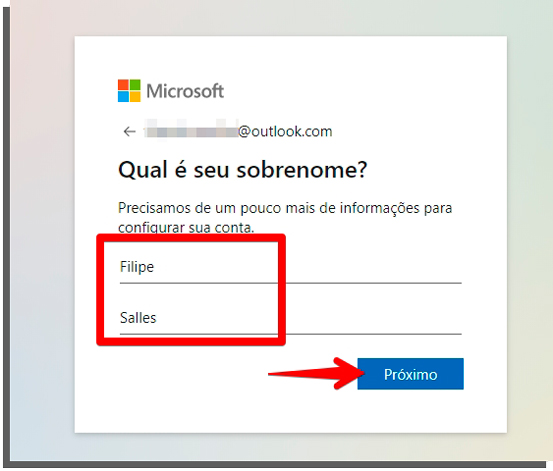 bote seu nome e sobrenome