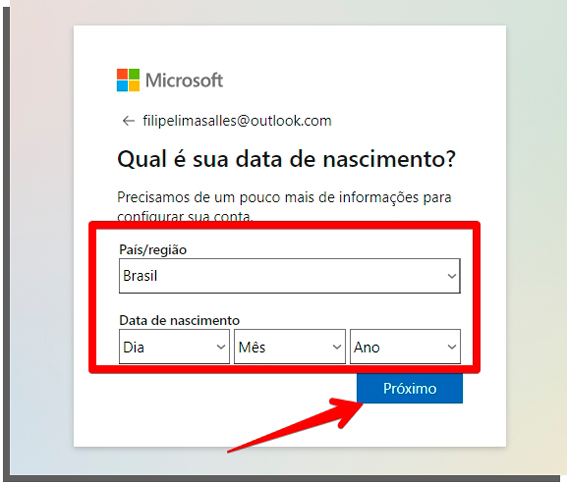 indique sua região