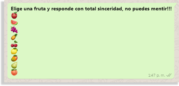 mejores desafíos para WhatsApp frutas
