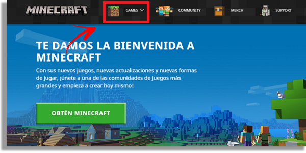 menú principal de mojang