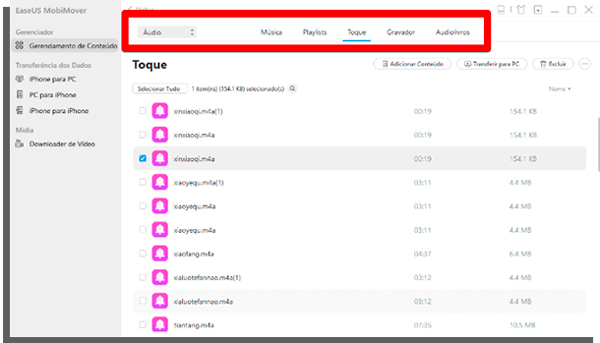 administre seus arquivos no mobimover
