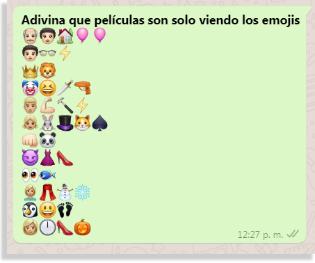 desafío pelícualas emojis whatsapp