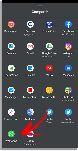 compartir enlaces de Instagram en WhatsApp paso 4
