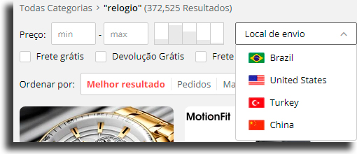 Local de envio 
