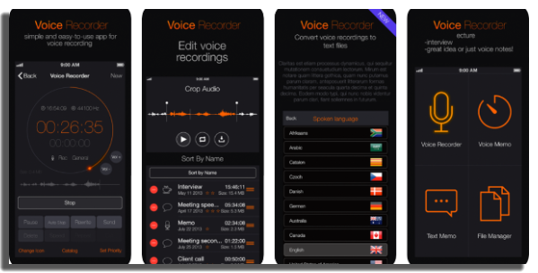 convertir audio en texto Voice Recorder+
