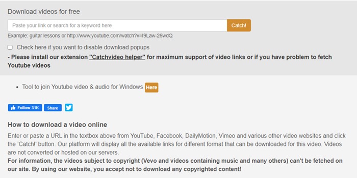 CatchVideo.net websites to download YouTube videos CatchVideo.net websites to download YouTube videos