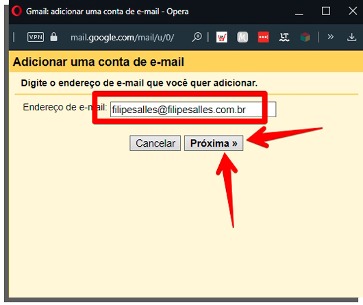 coloque seu novo endereço novamente