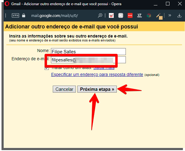 coloque seu email com domínio próprio