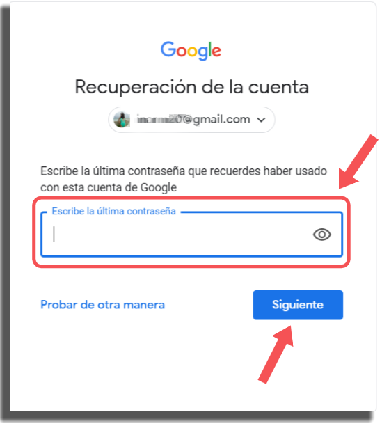 contraseña recuperar
