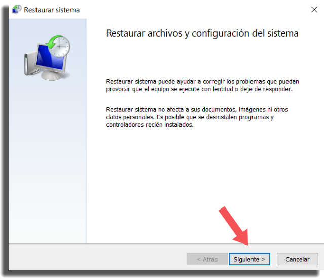 restaurar Windows 10 paso 4