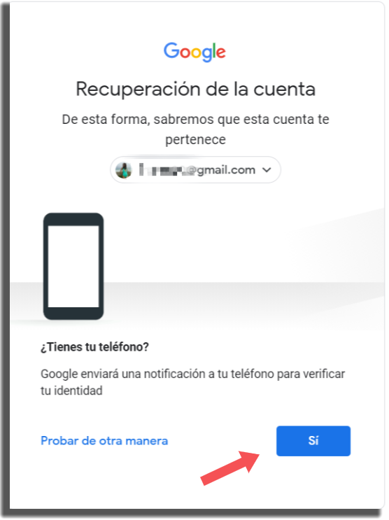 recuperar tu cuenta de Google método 5