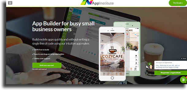 AppInstitute ferramentas para criar um aplicativo
