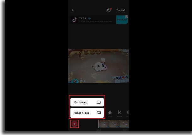 editor de vídeo no Android adicionar