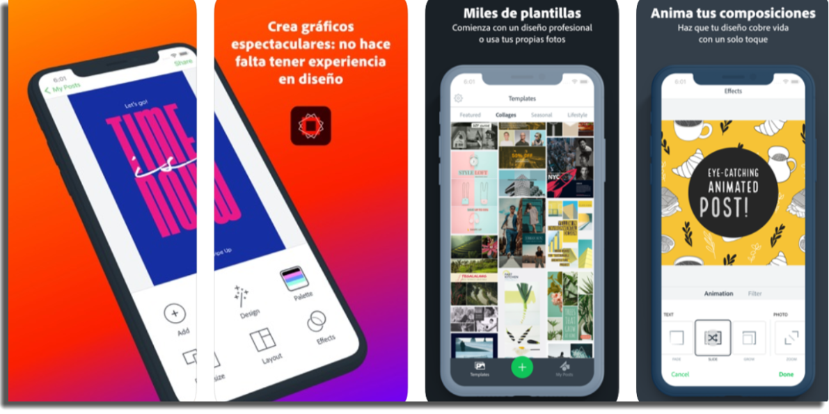 aplicaciones para hacer banners adobe spark
