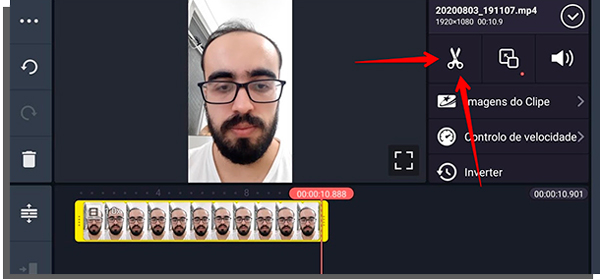 como fazer corte com o kinemaster