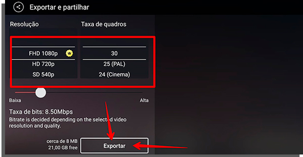 finalize o vídeo