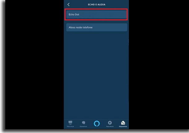 selecionar a amazon echo