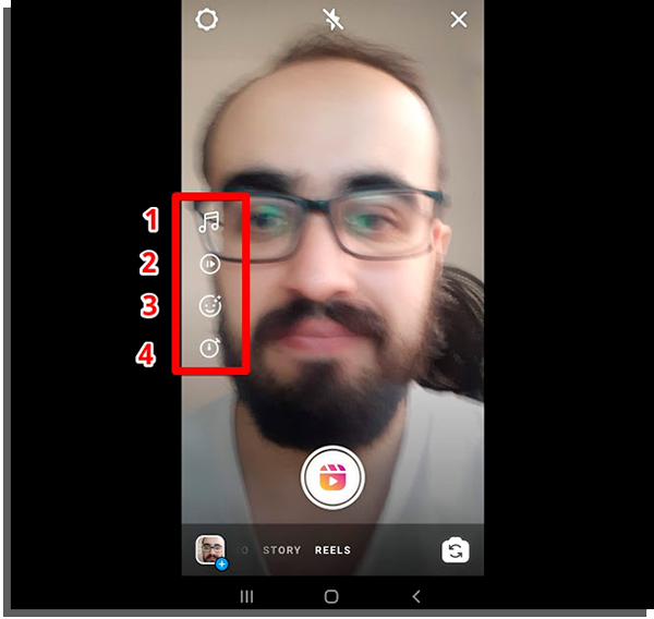 menu lateral do instagram reels