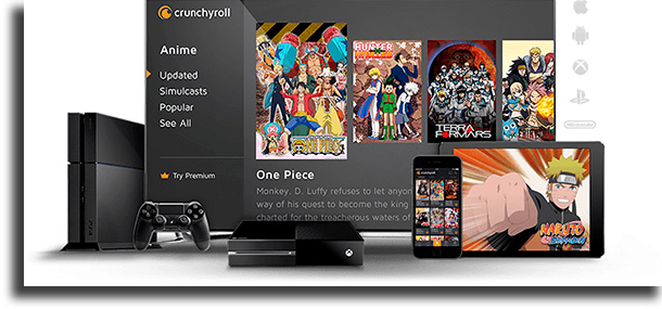 Crunchyroll sitios web para ver anime