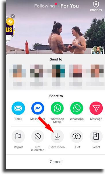 Save video how to use TikTok