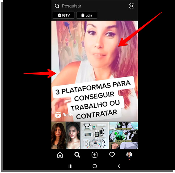o conteúdo já aparece de cara