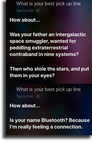 What is your best pick up line? funny things to tell siri