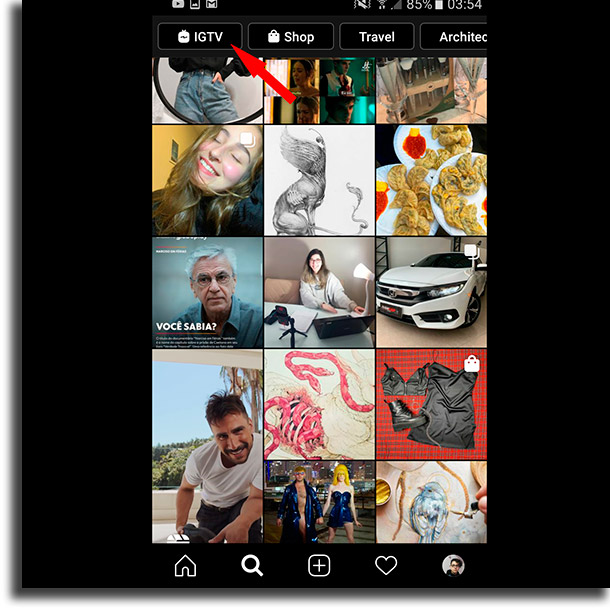 IGTV icon share instagram link on whatsapp
