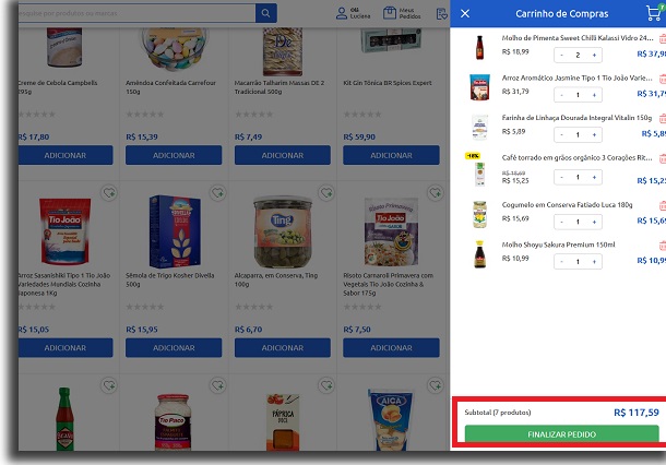 finalizar compra no carrefour