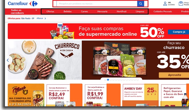 fazer compras no carrefour
