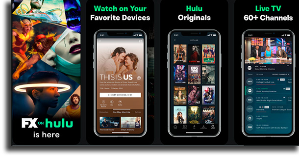 Hulu movie streaming apps on iPhone