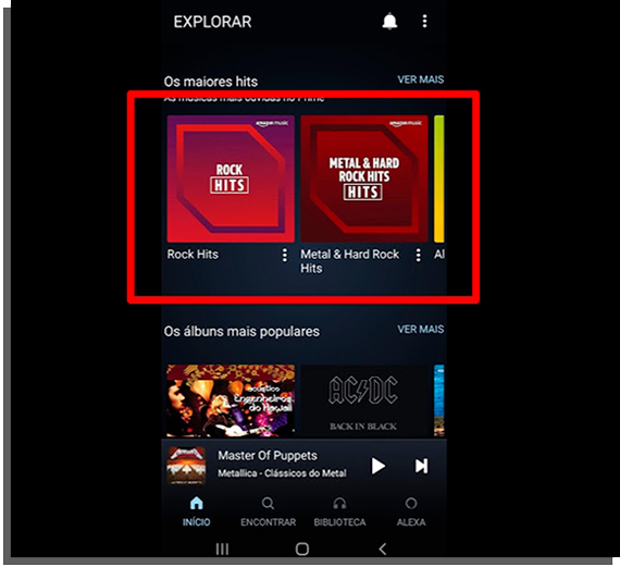 abra uma lista da amazon music