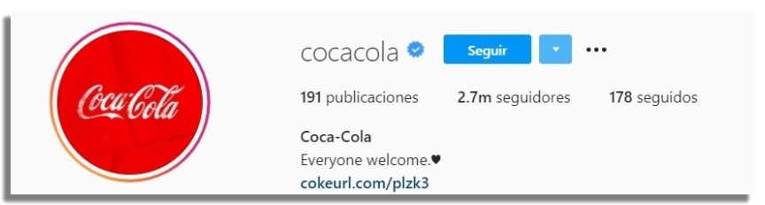  cuenta de cocacola ig check azul