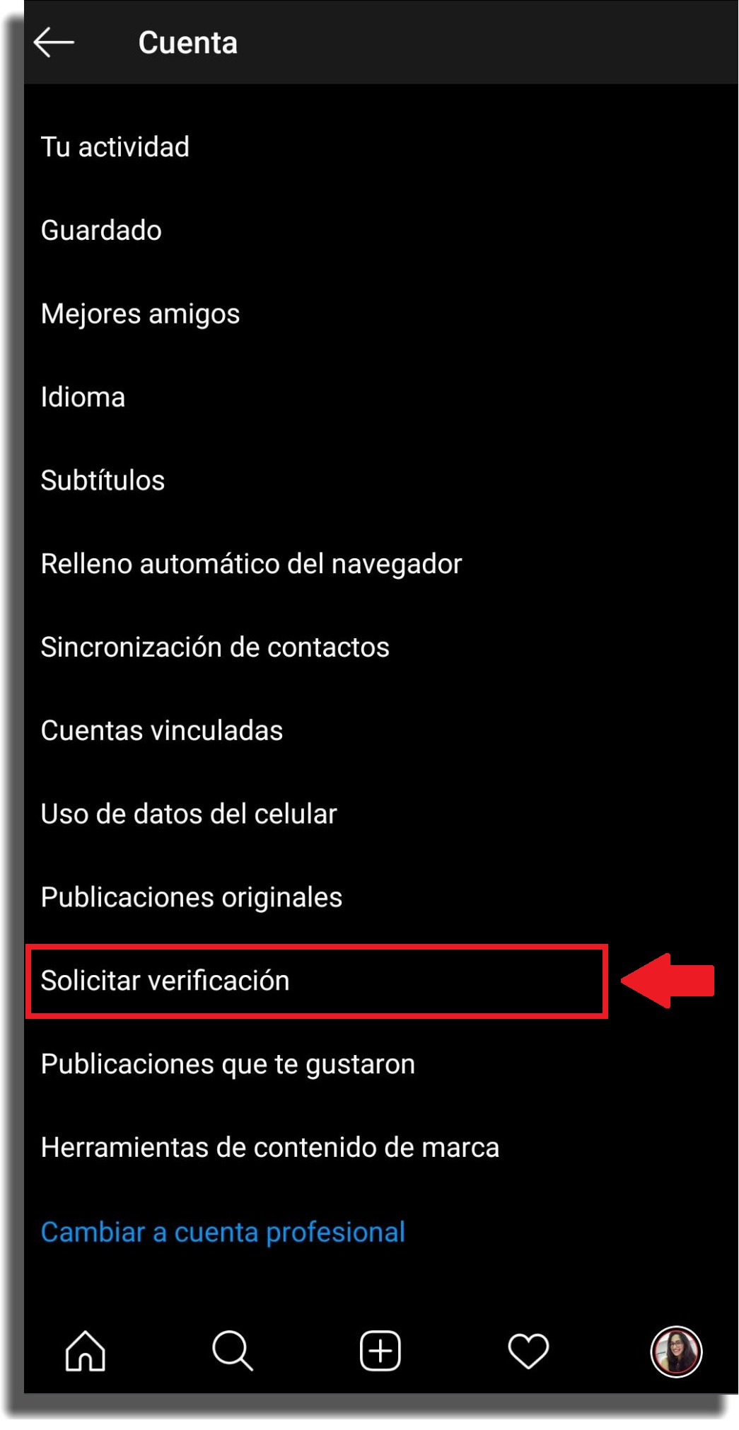 verificar cuenta en Instagram paso 3