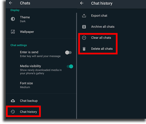 Deleting chat history WhatsApp tips and tricks