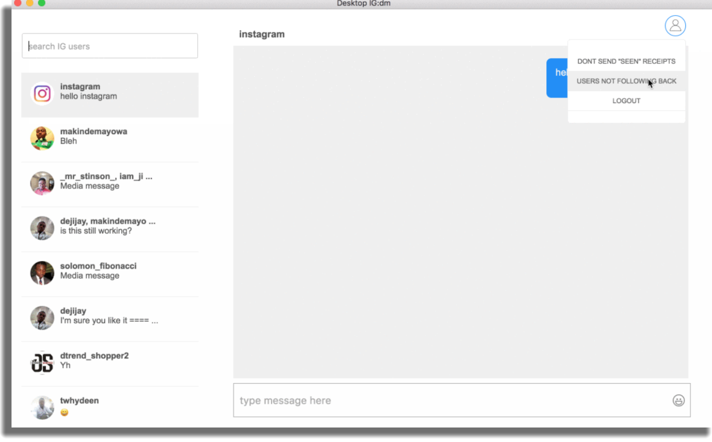 IGdm dejar de seguir usuarios en Instagram
