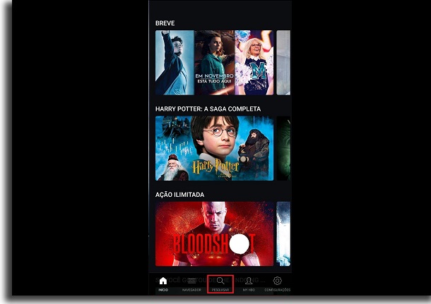 pesquisar na HBO Go