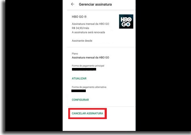 Como cancelar a assinatura da HBO Go pelo celular  - 82