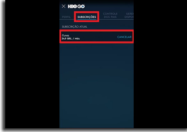 Como cancelar a assinatura da HBO Go pelo celular  - 33