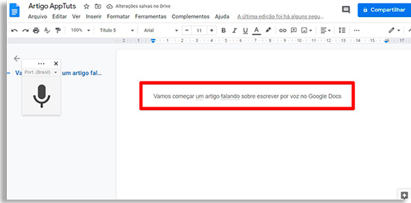 Como escrever textos por voz no Google Docs - 18