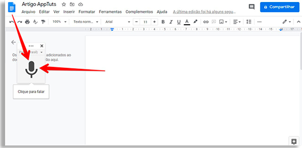 Como escrever textos por voz no Google Docs - 91